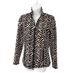 J.McLaughlin Billie Catalina Animal Print  Zip Front Track Jacket size Small